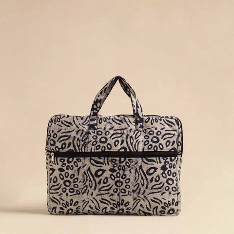  Blue Handmade Quilted Cotton Laptop Bag