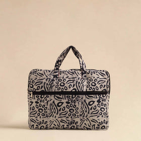  Blue Handmade Quilted Cotton Laptop Bag