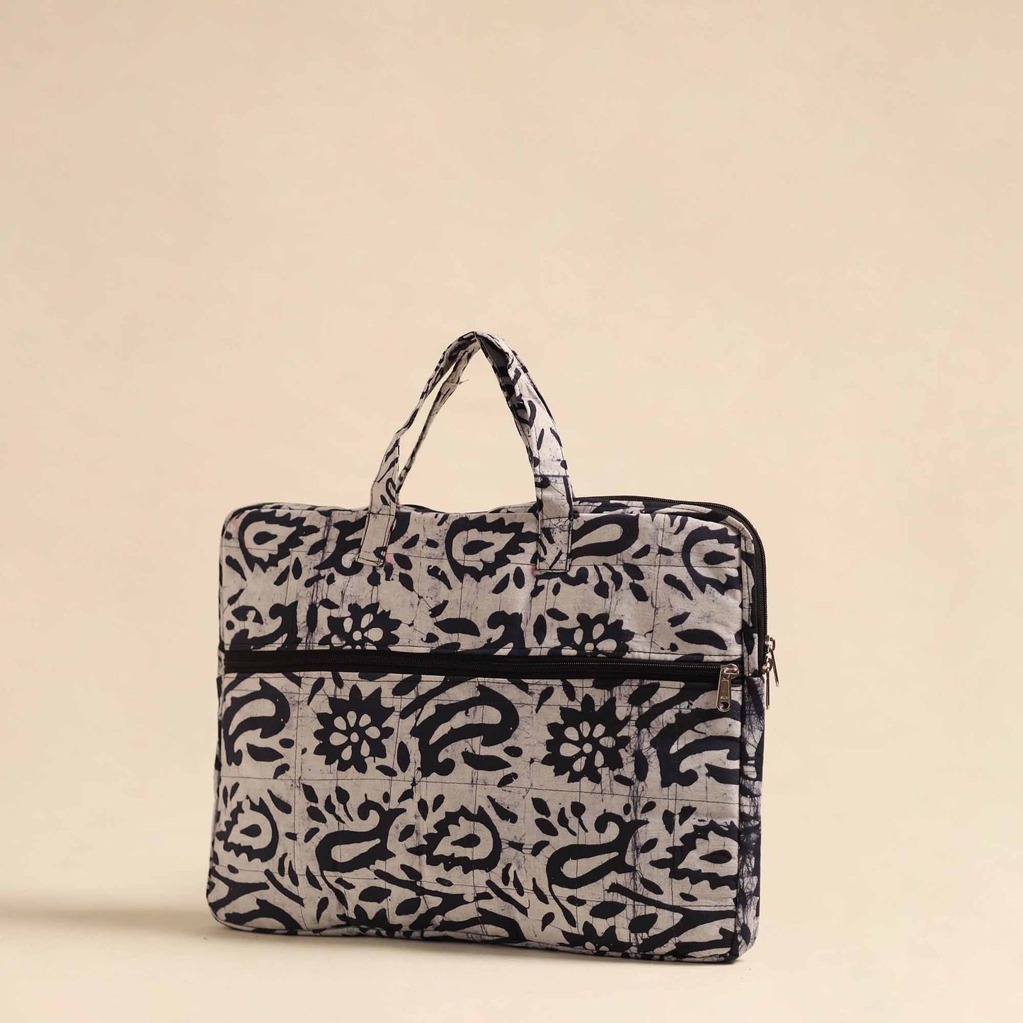  Blue Handmade Quilted Cotton Laptop Bag