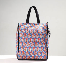Blue Handmade Sanganeri Block Printed Cotton Shopping Bag