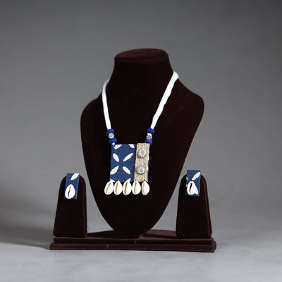 Handmade Shell Jute Fabart Necklace Set 33