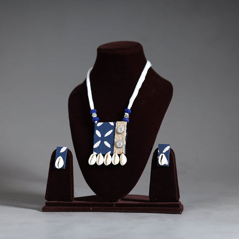 Handmade Shell Jute Fabart Necklace Set 33