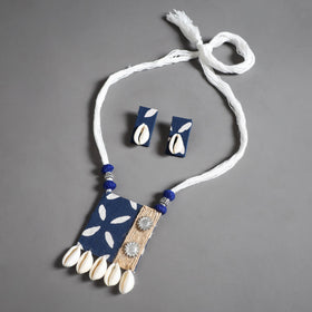 Handmade Shell Jute Fabart Necklace Set 33