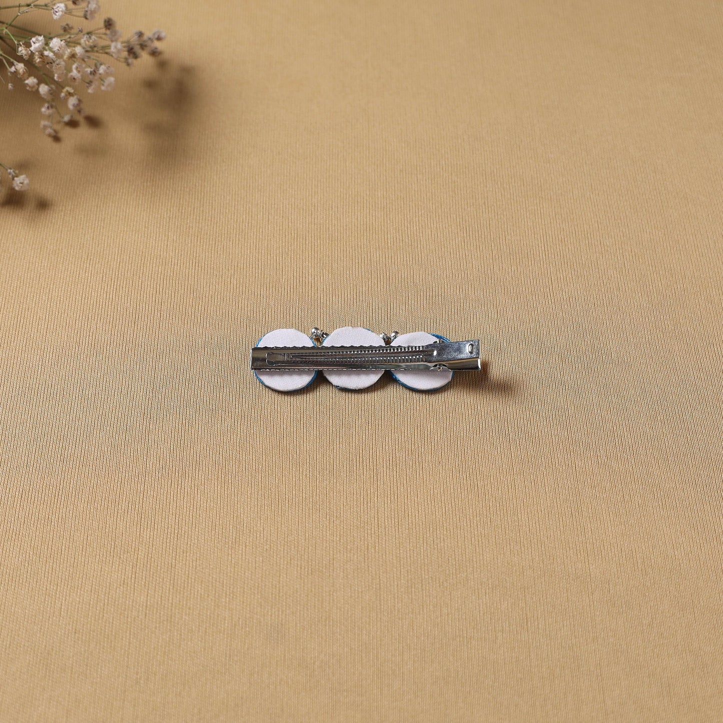 Handmade thread mirror work hair clip 10 - handcrafted