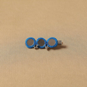 Handmade thread mirror work hair clip 10 - handcrafted