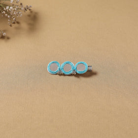 Handmade thread mirror work hair clip 15 - handcrafted
