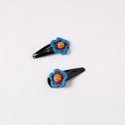  Handmade Thread Work Tik-Tak Hair Clips (Set of 2) 