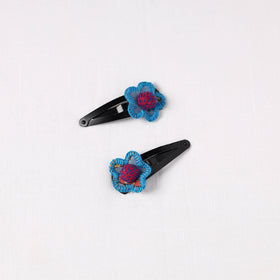  Handmade Thread Work Tik-Tak Hair Clips (Set of 2) 
