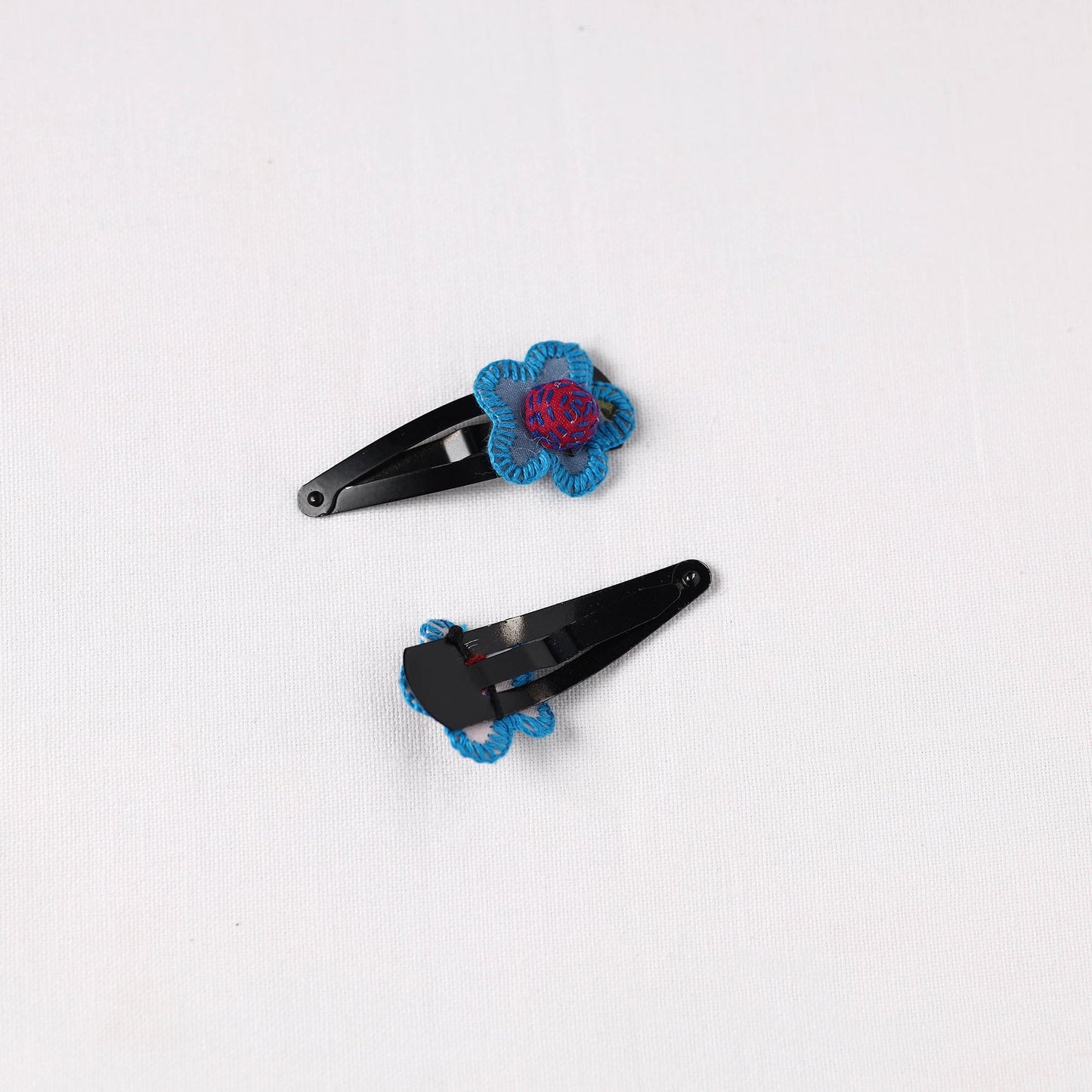  Handmade Thread Work Tik-Tak Hair Clips (Set of 2) 
