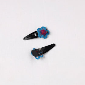  Handmade Thread Work Tik-Tak Hair Clips (Set of 2) 