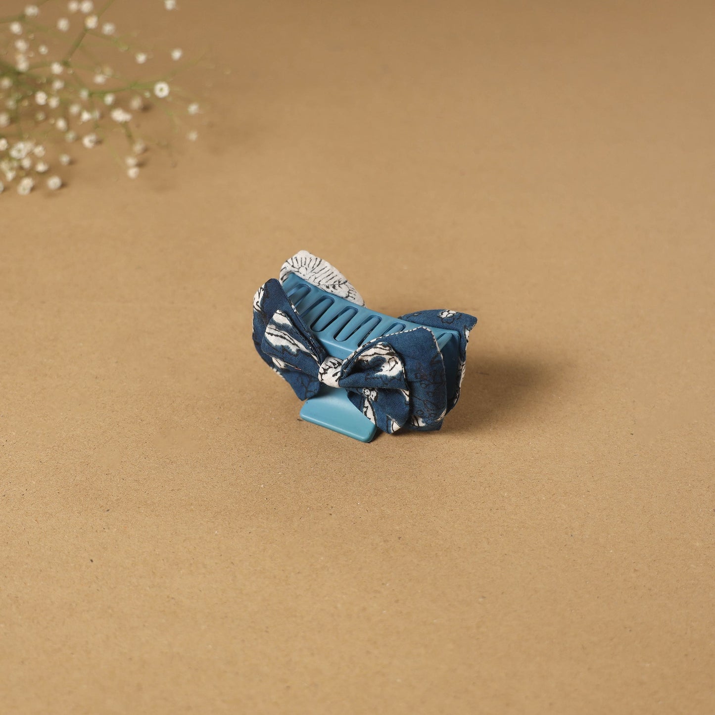 Blue - handmade women’s bow hair claw clip 38 - handcrafted