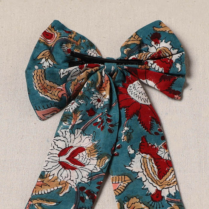 Blue - handmade women’s bow hair clip 102 - handcrafted