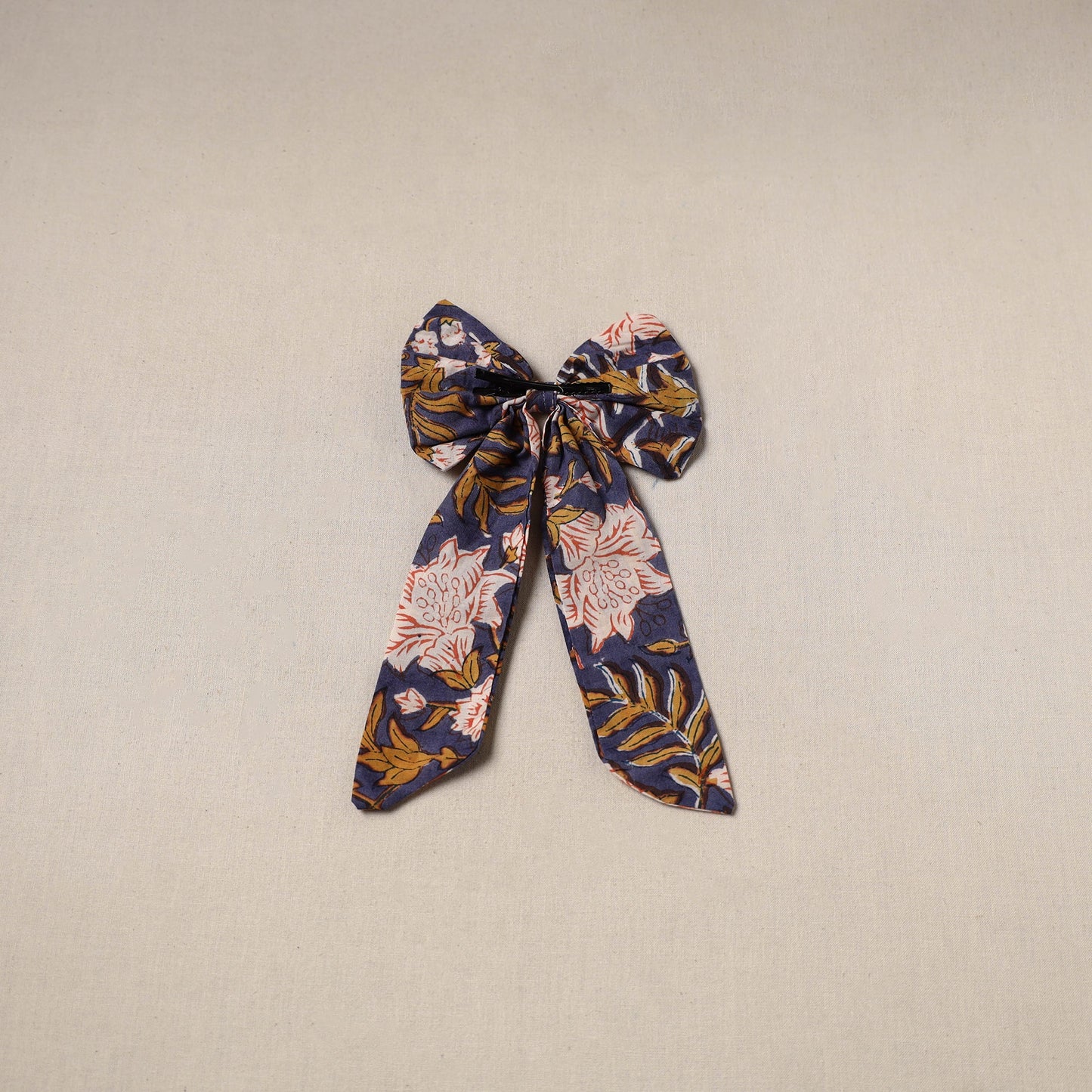 Blue - handmade women’s bow hair clip 122 - handcrafted