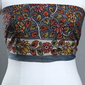 Buy Blue Handpainted Cotton Kalamkari Blouse Piece