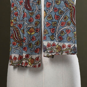 Blue Handpainted Cotton Kalamkari Stole