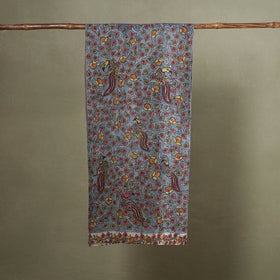 Blue Handpainted Cotton Kalamkari Stole