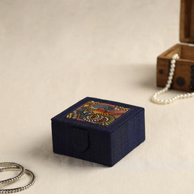 Blue Kalamkari Ghicha Silk Handpainted Natural Dyed Bangle Box