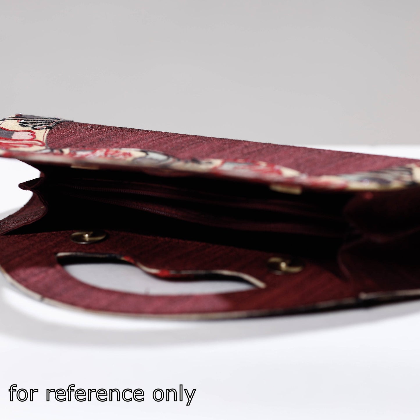 Blue Handpainted Kalamkari Ghicha Silk Clutch