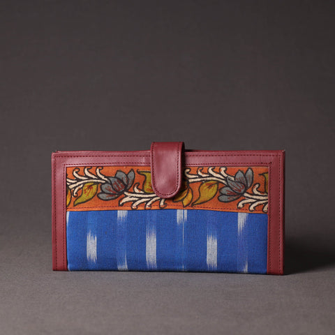 Blue Handpainted Kalamkari Natural Dyed Cotton Clutch