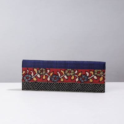 Blue Handpainted Kalamkari Natural Dyed Ghicha Silk Clutch