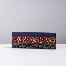 Blue Handpainted Kalamkari Natural Dyed Ghicha Silk Clutch