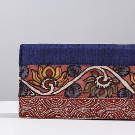 Blue Handpainted Kalamkari Natural Dyed Ghicha Silk Clutch