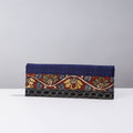 Blue Handpainted Kalamkari Natural Dyed Ghicha Silk Clutch