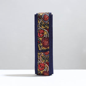 Blue Handpainted Kalamkari Natural Dyed Ghicha Silk Earrings Pouch 01 