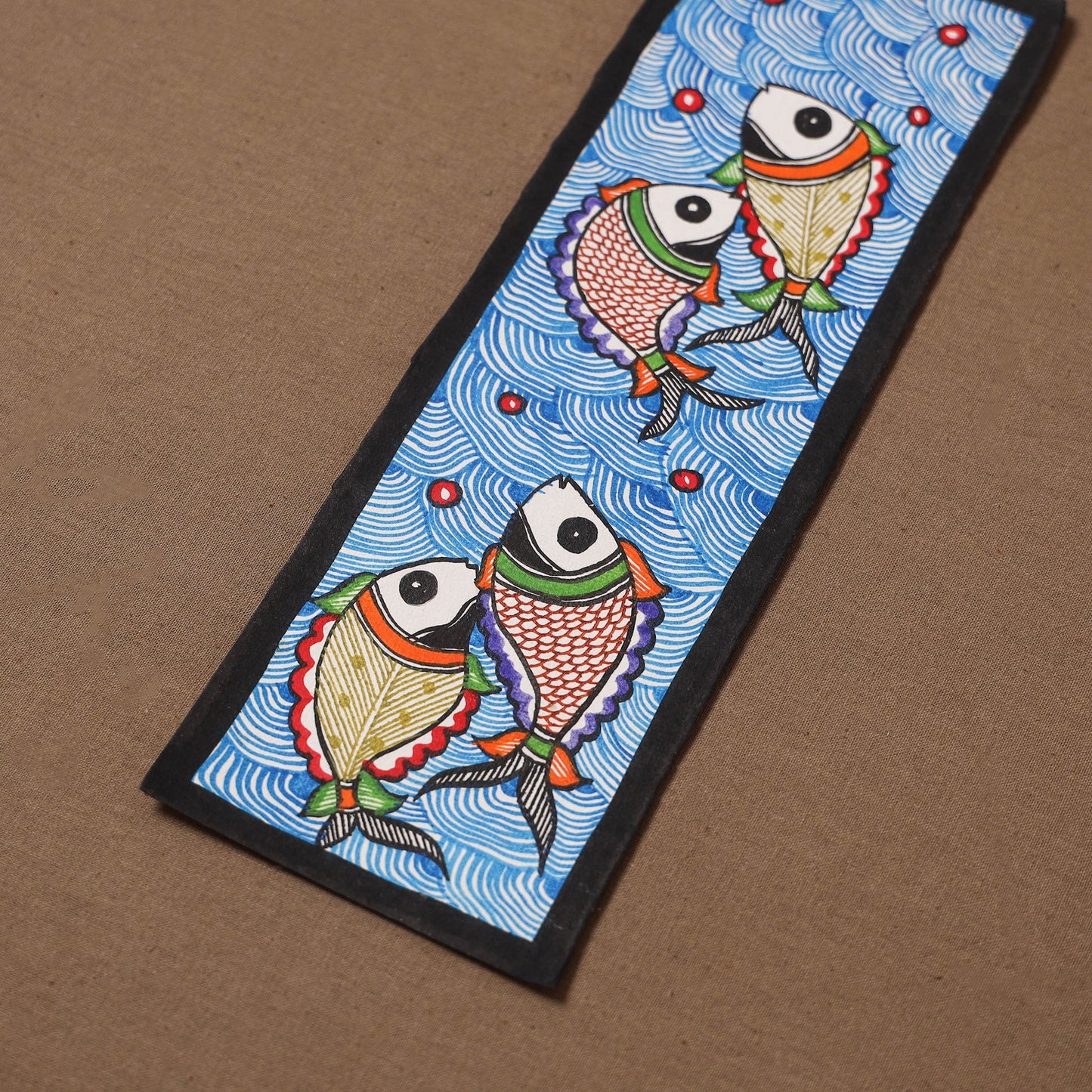 Handpainted madhubani painting by hira devi (11 x 3 in) 56