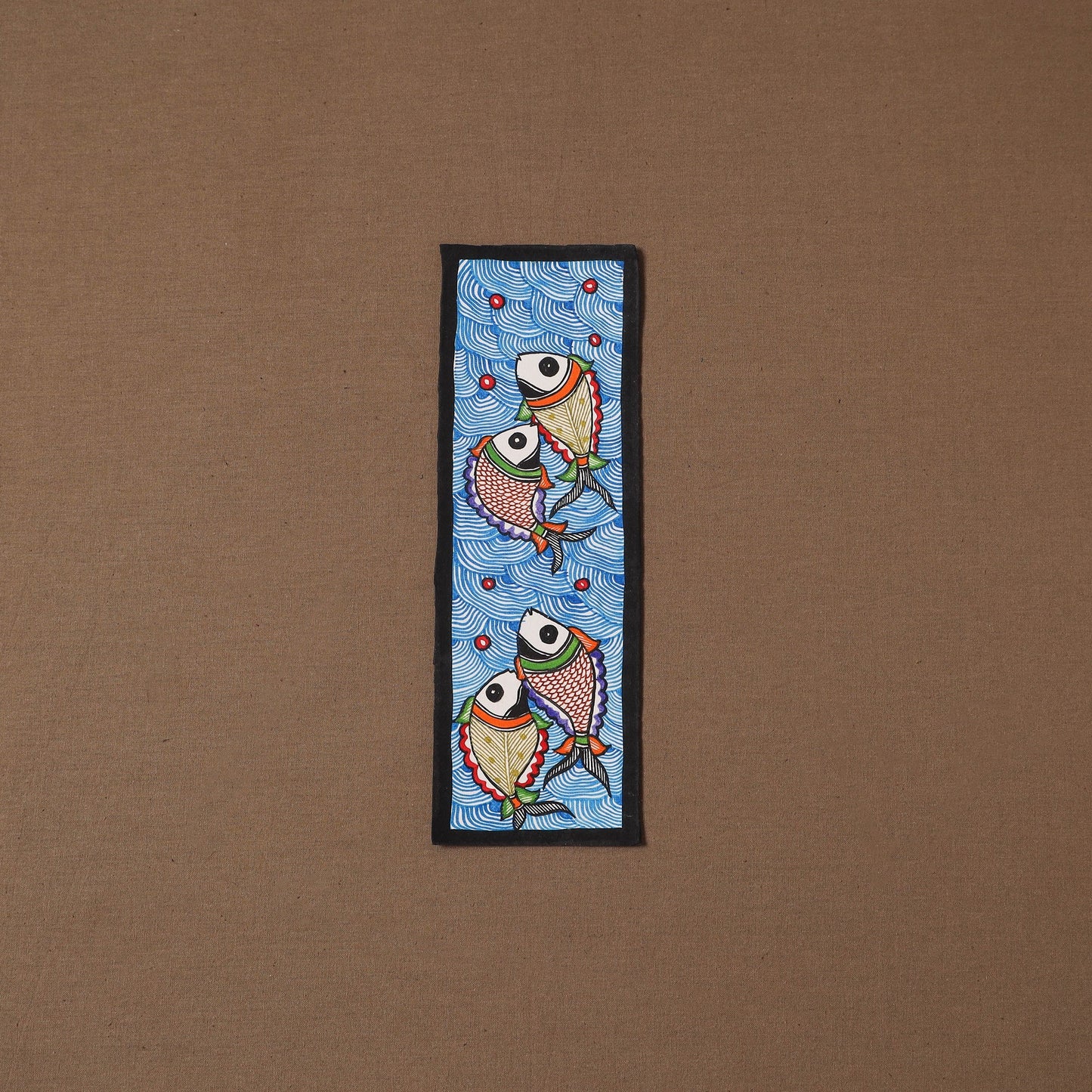 Handpainted madhubani painting by hira devi (11 x 3 in) 56