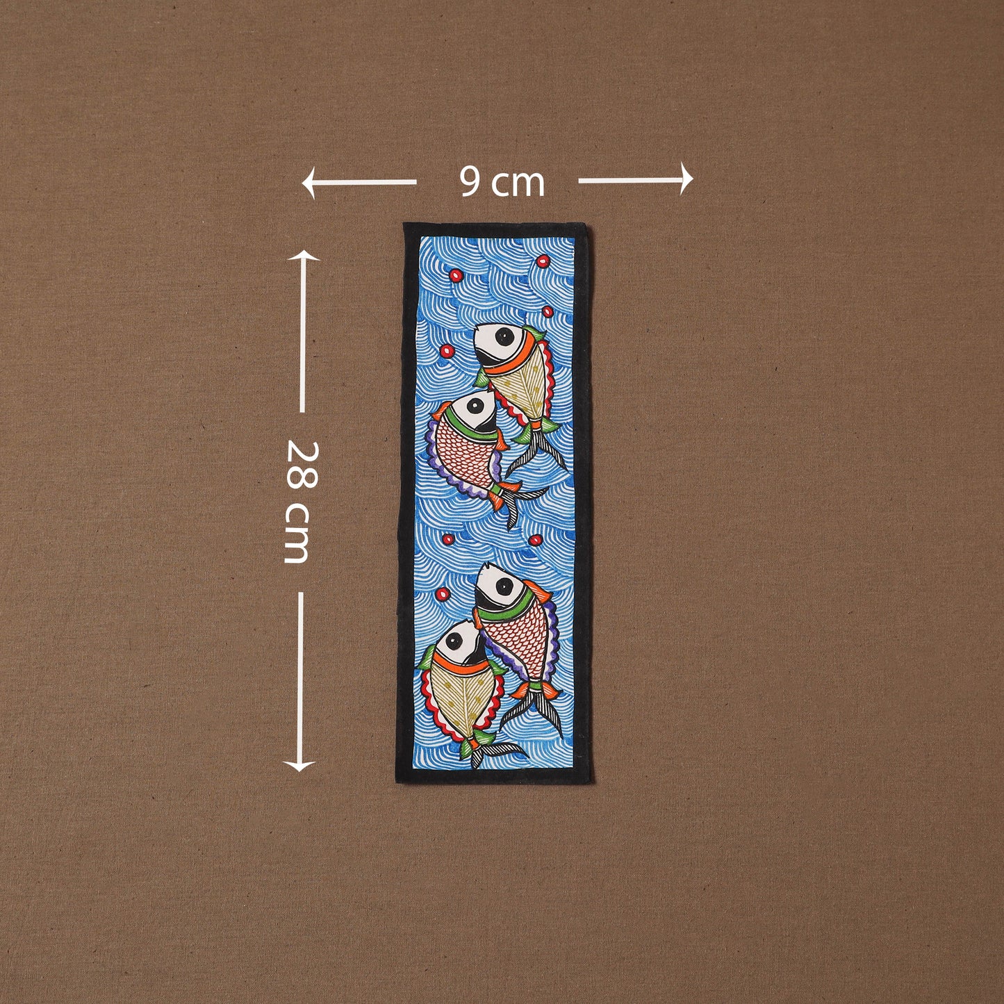 Handpainted madhubani painting by hira devi (11 x 3 in) 56