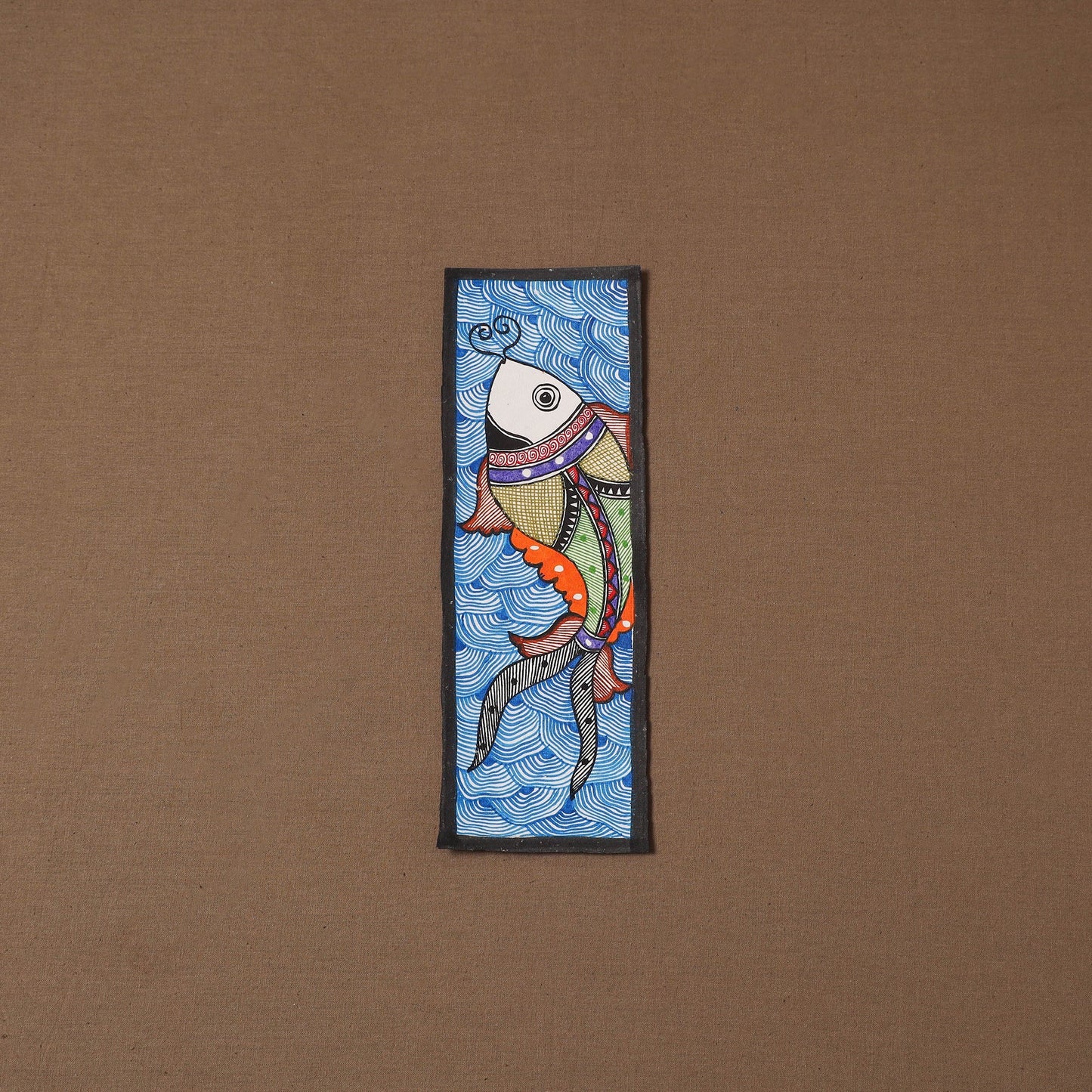 Handpainted madhubani painting by hira devi (11 x 3 in) 57