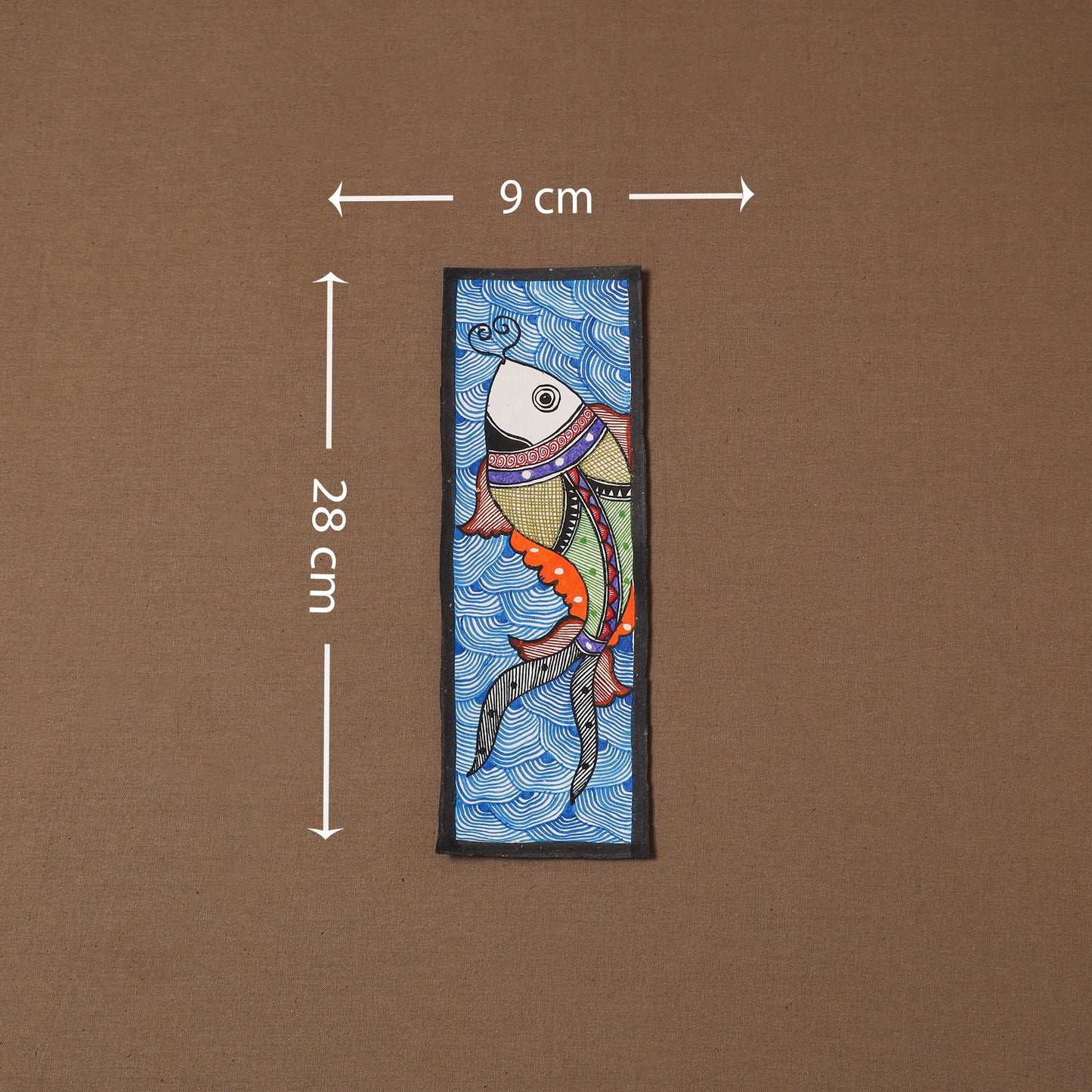 Handpainted madhubani painting by hira devi (11 x 3 in) 57