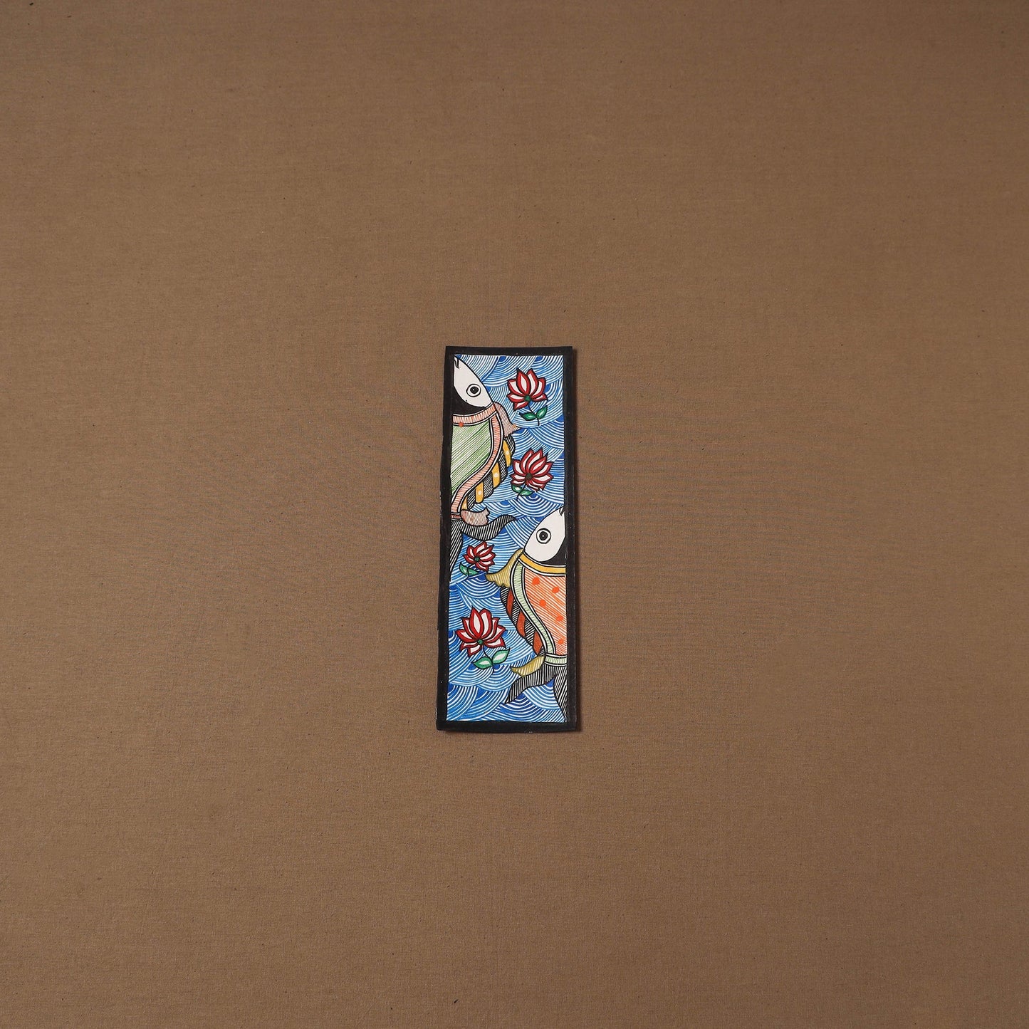 Handpainted madhubani painting by hira devi (11 x 3 in) 86