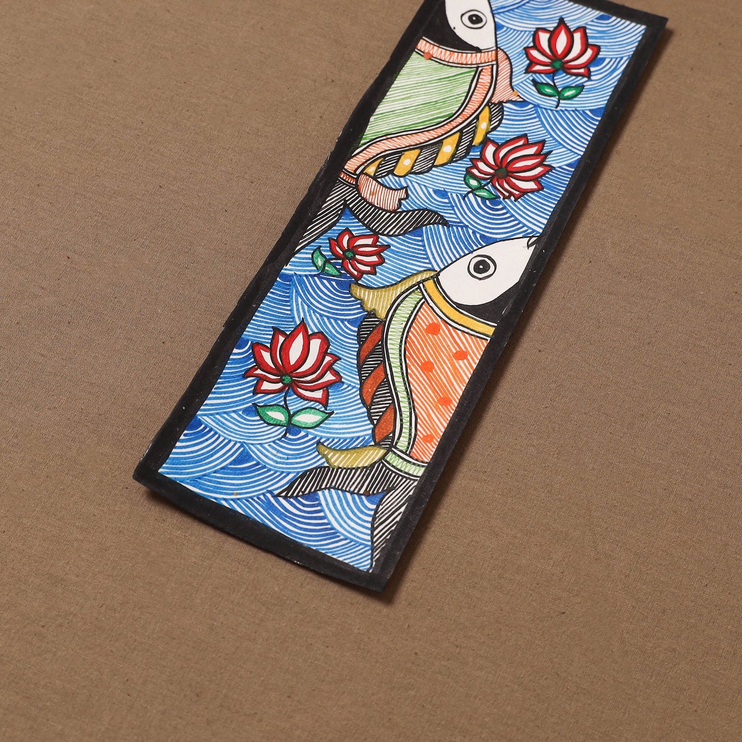 Handpainted madhubani painting by hira devi (11 x 3 in) 86