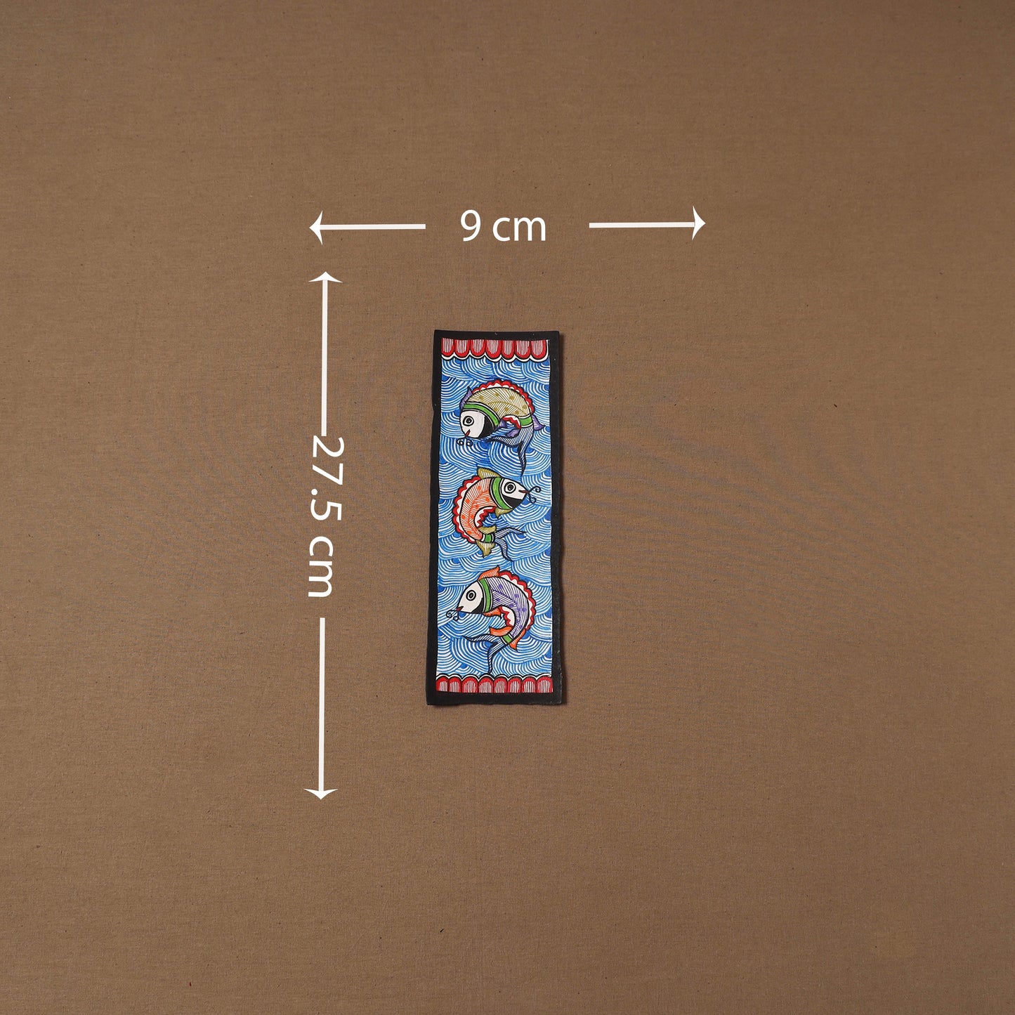 Handpainted madhubani painting by hira devi (11 x 3 in) 87