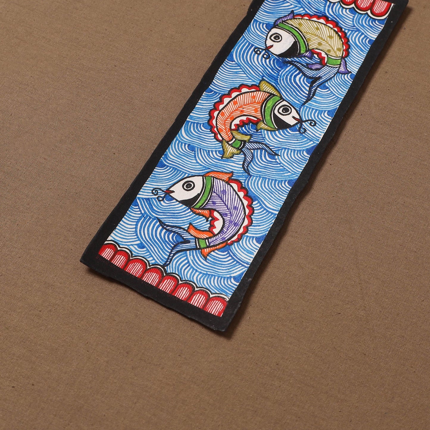 Handpainted madhubani painting by hira devi (11 x 3 in) 87