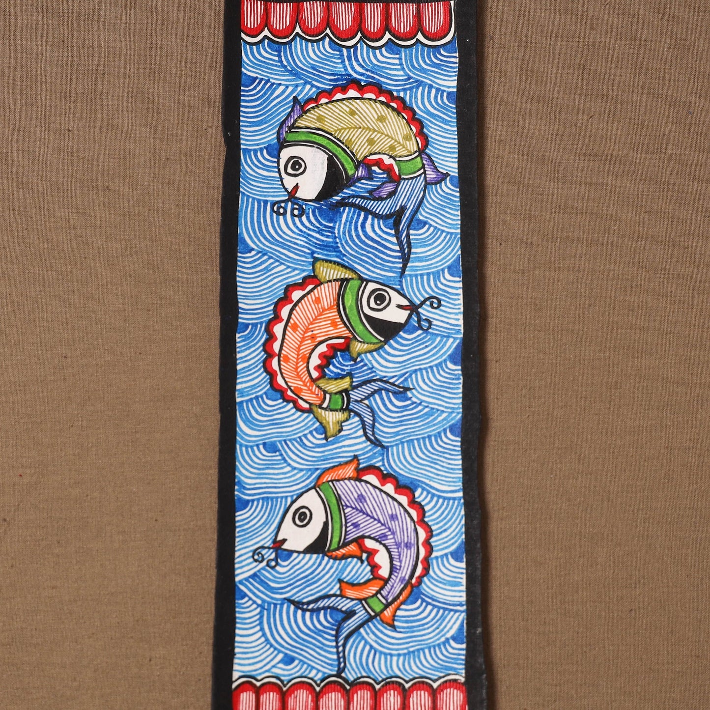 Handpainted madhubani painting by hira devi (11 x 3 in) 87