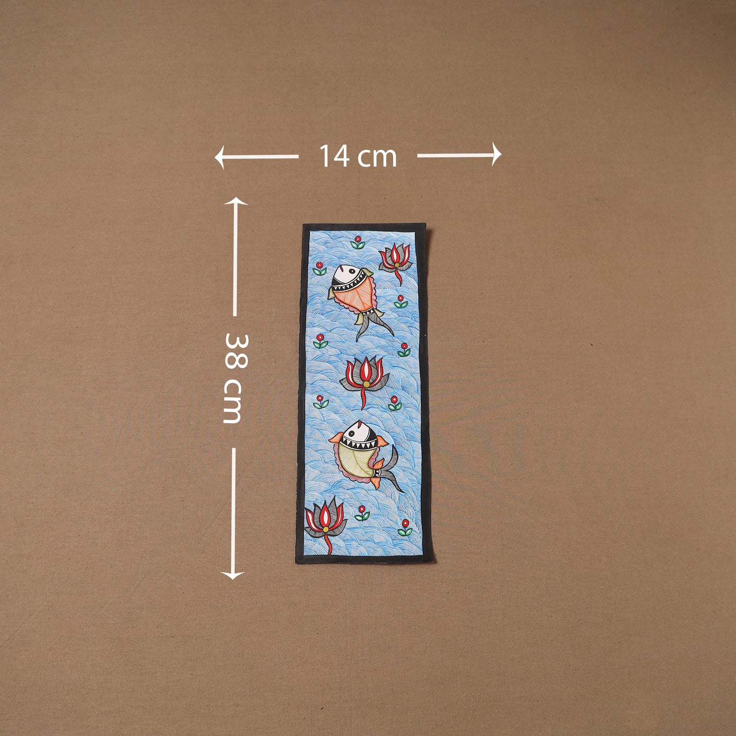 Handpainted madhubani painting by hira devi (15 x 5 in) 121