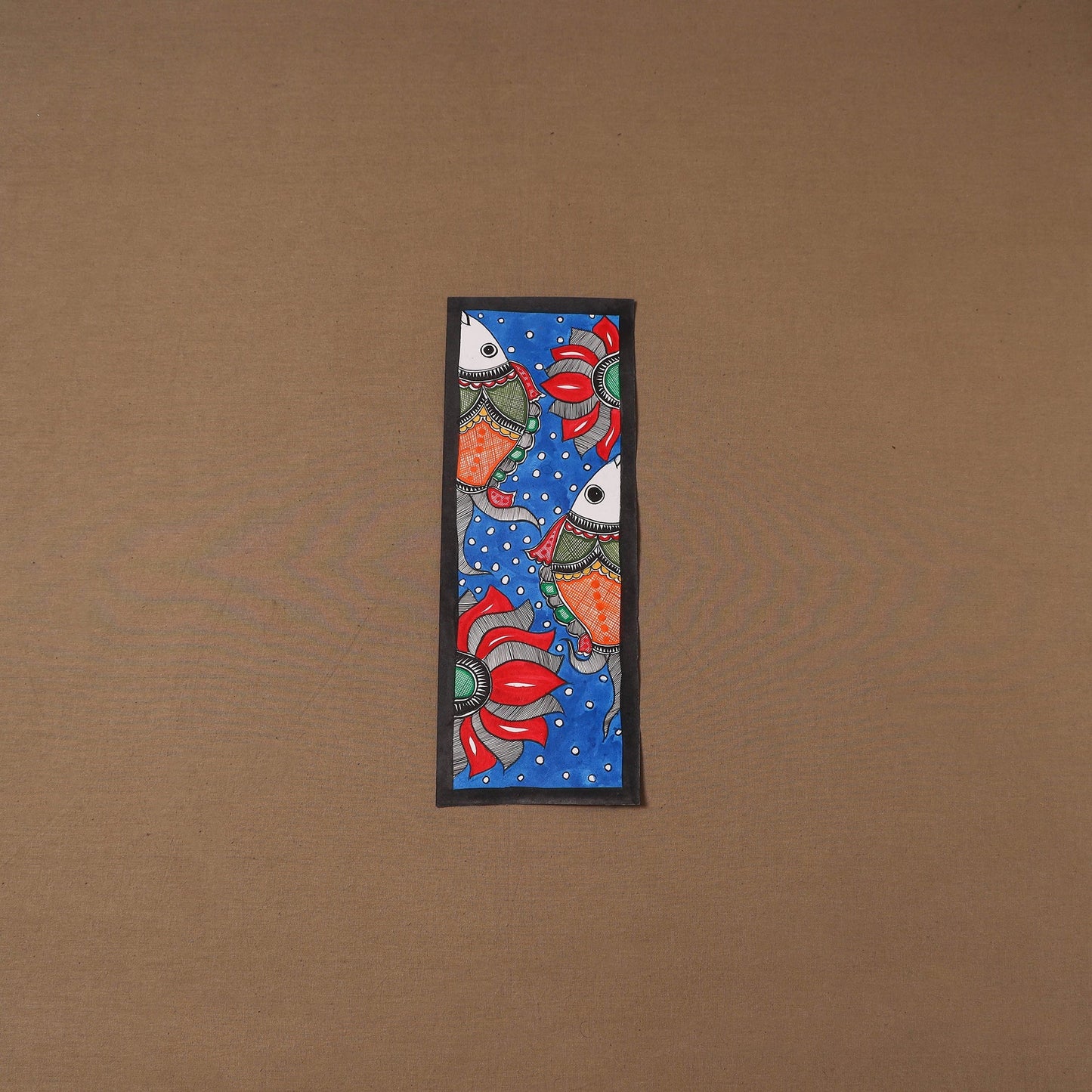 Handpainted madhubani painting by hira devi (15 x 5 in) 126