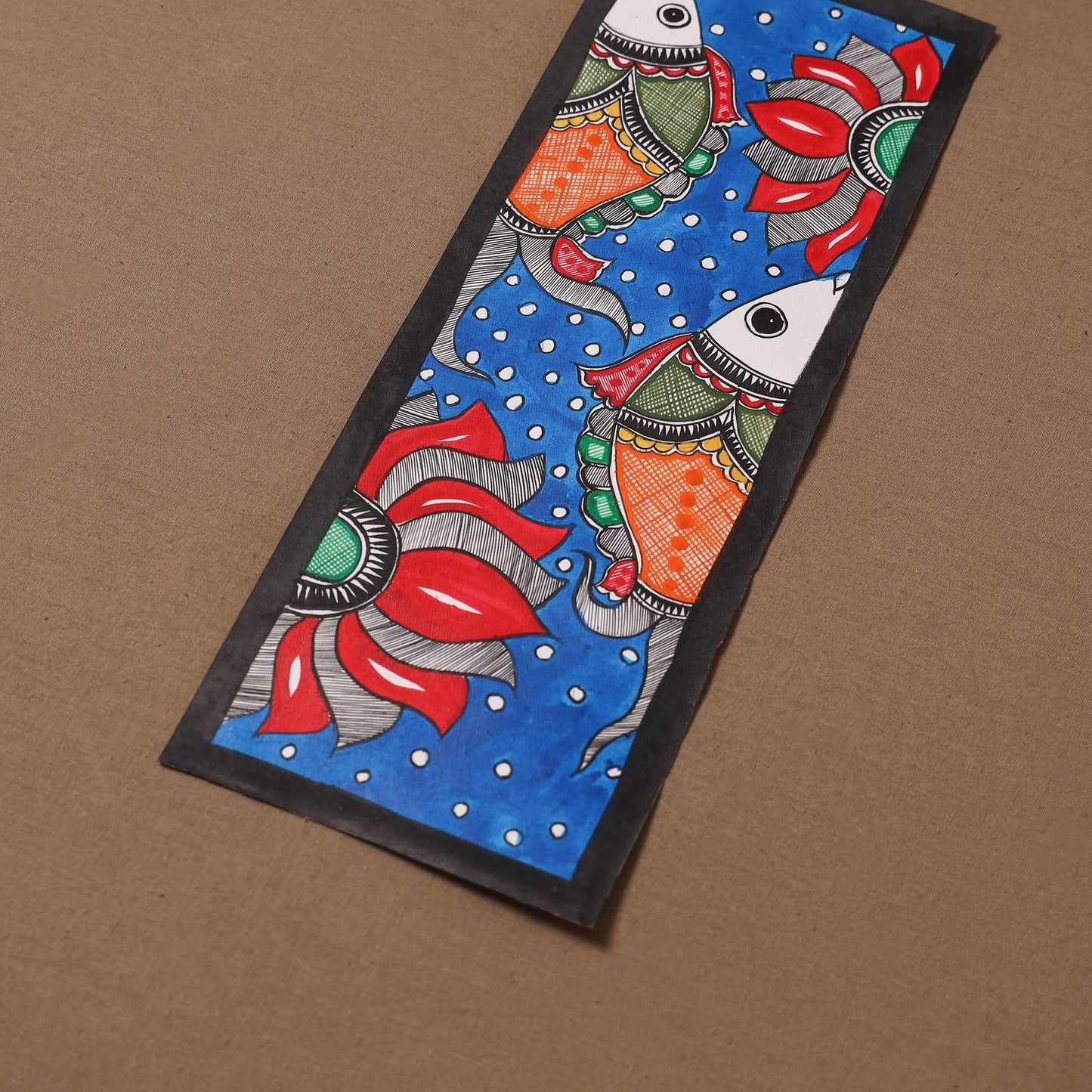 Handpainted madhubani painting by hira devi (15 x 5 in) 126