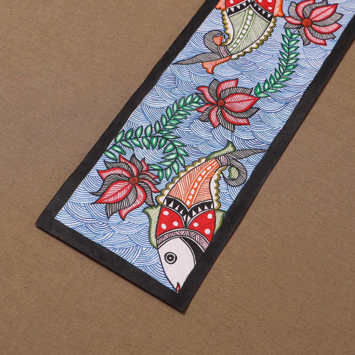 Handpainted madhubani painting by hira devi (15 x 5 in) 127