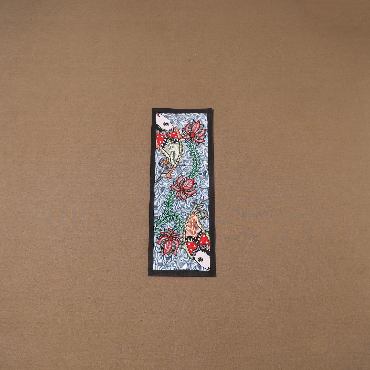 Handpainted madhubani painting by hira devi (15 x 5 in) 127