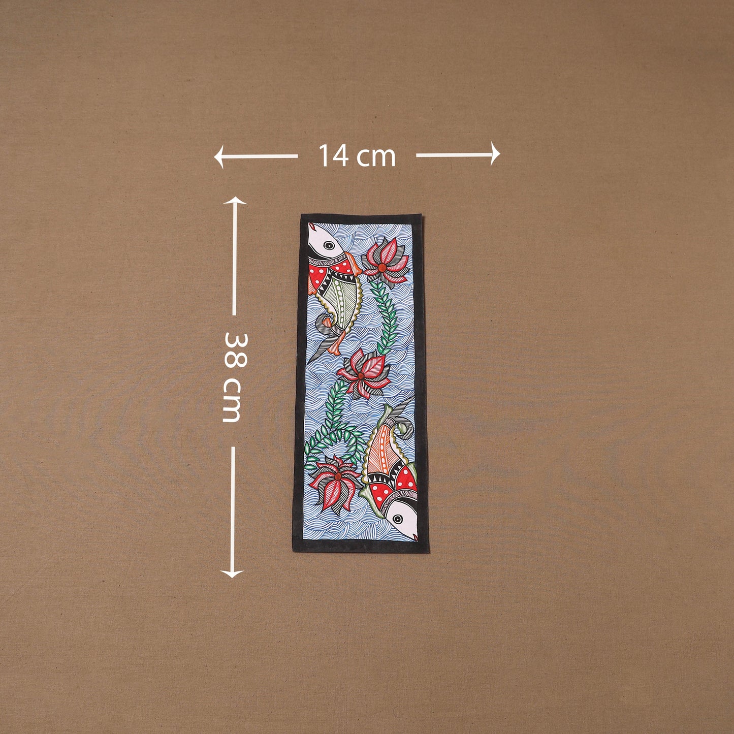 Handpainted madhubani painting by hira devi (15 x 5 in) 127