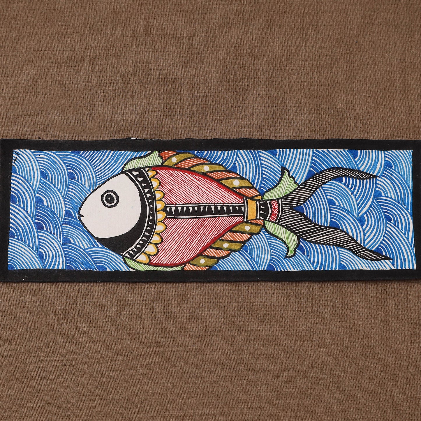 Handpainted madhubani painting by hira devi (3 x 11 in) 58