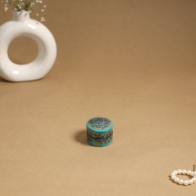 Blue - handpainted paper mache multipurpose box 05