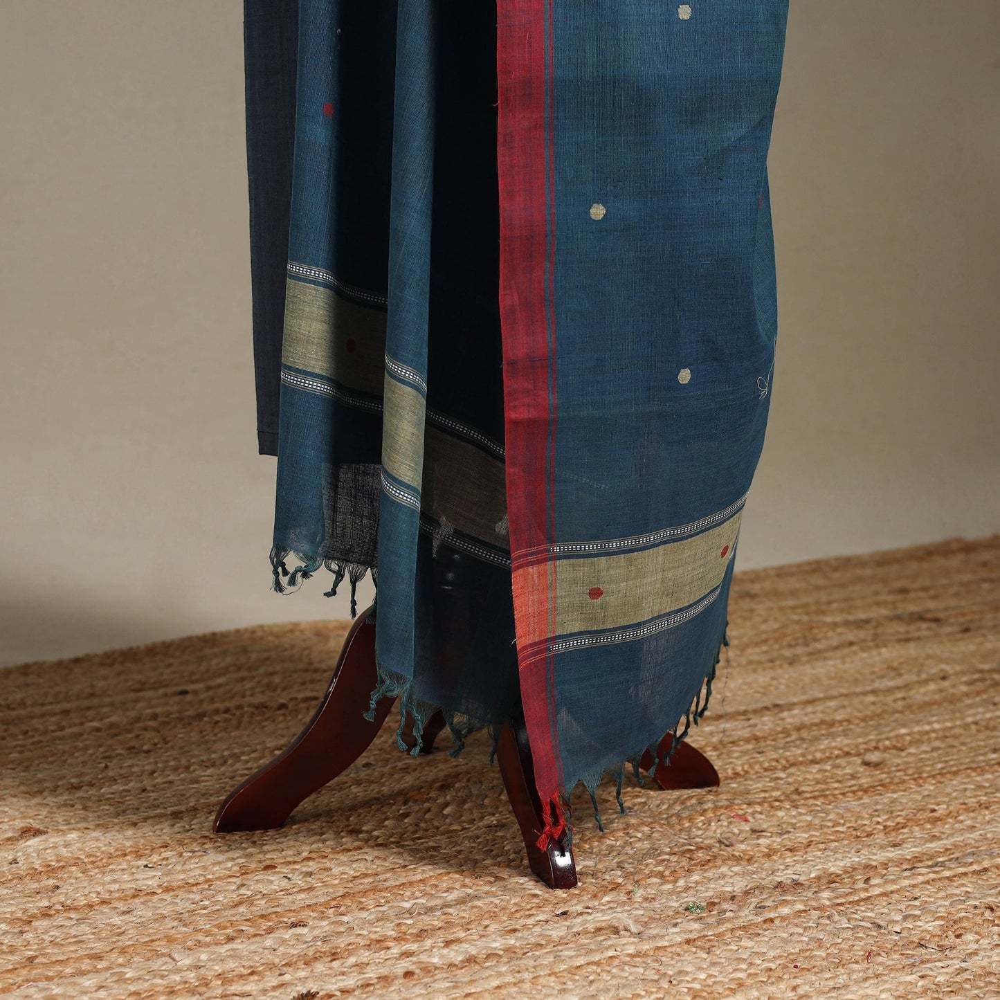 Peach - handspun handloom buti natural dyed cotton