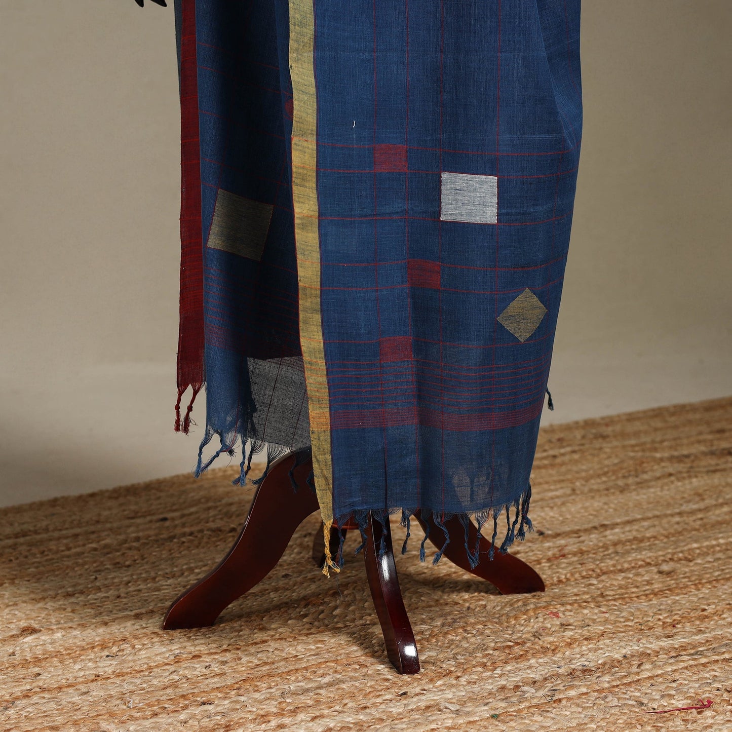 Peach - handspun handloom buti natural dyed cotton