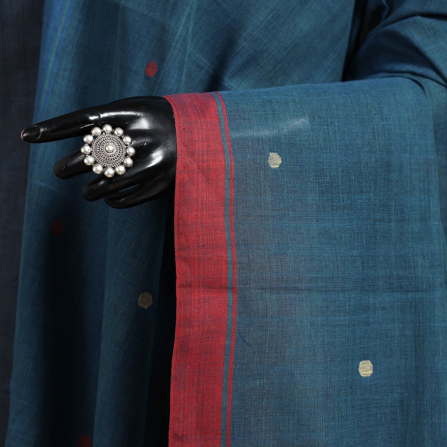 Peach - handspun handloom buti natural dyed cotton