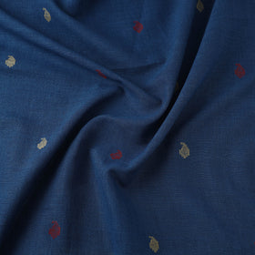 Blue Handspun Handloom Natural Dyed Cotton Jamdani Fabric